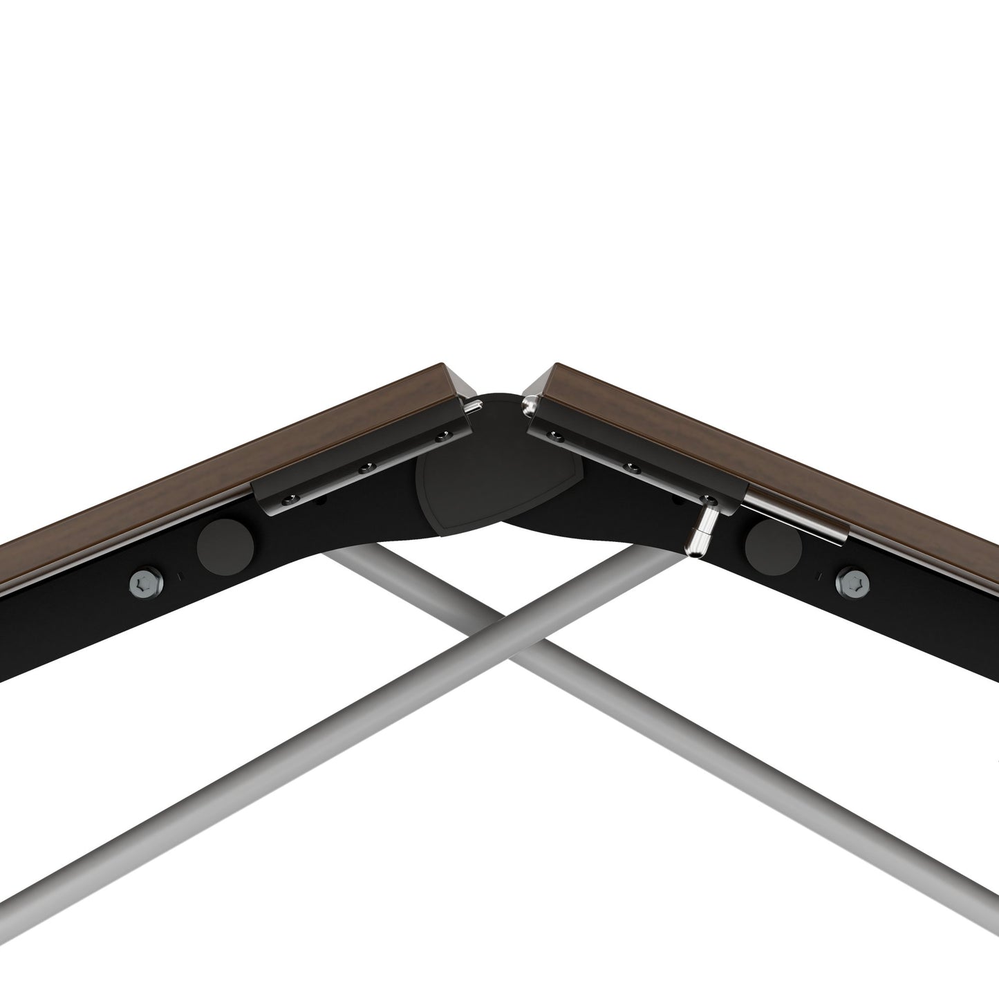 MARA - TIMMY LIBRO Table de conférence | forme bateau, 3200 x 1200 mm (10 à 14 personnes), roulante, pliable, noyer