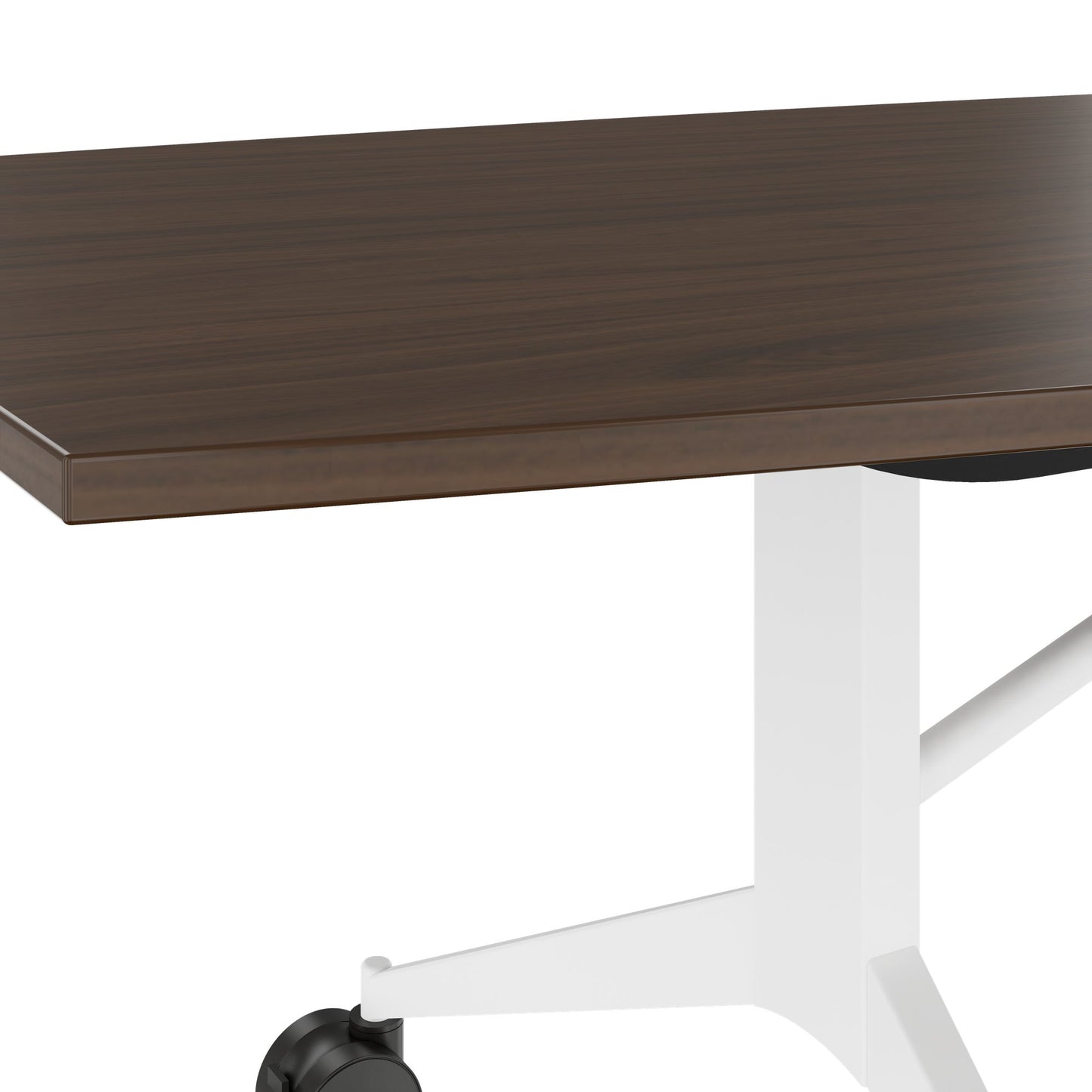 MARA - TIMMY LIBRO Table de conférence | forme bateau, 3200 x 1200 mm (10 à 14 personnes), roulante, pliable, noyer