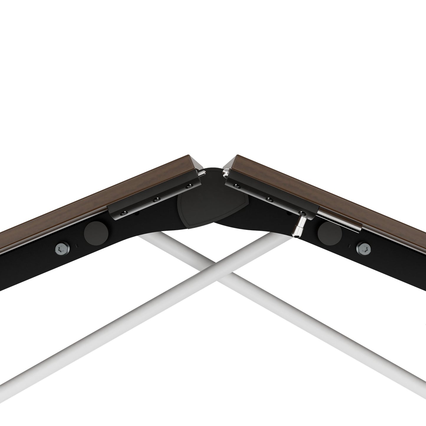 MARA - TIMMY LIBRO Table de conférence | forme bateau, 3200 x 1200 mm (10 à 14 personnes), roulante, pliable, noyer