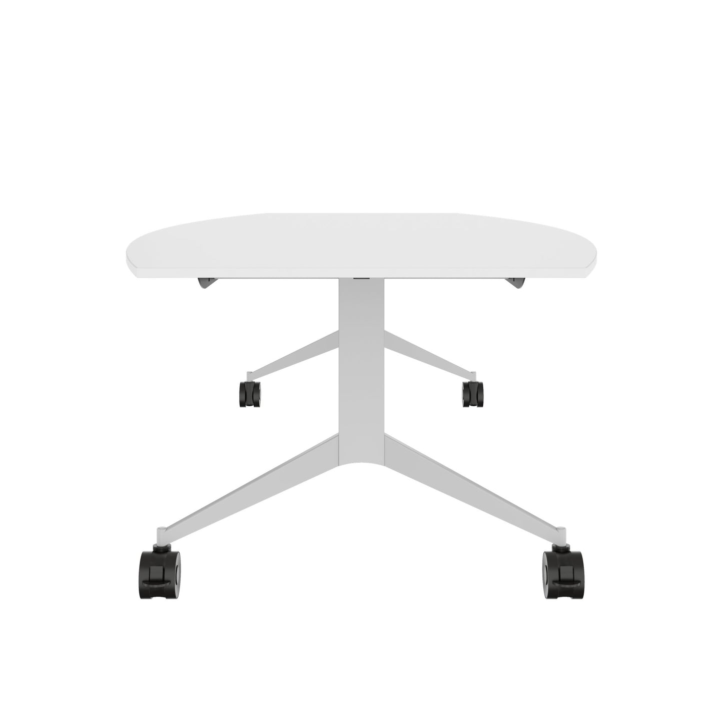 MARA - TIMMY LIBRO Table de conférence | forme bateau, 3200 x 1200 mm (10 - 14 personnes), roulante, pliable, blanc