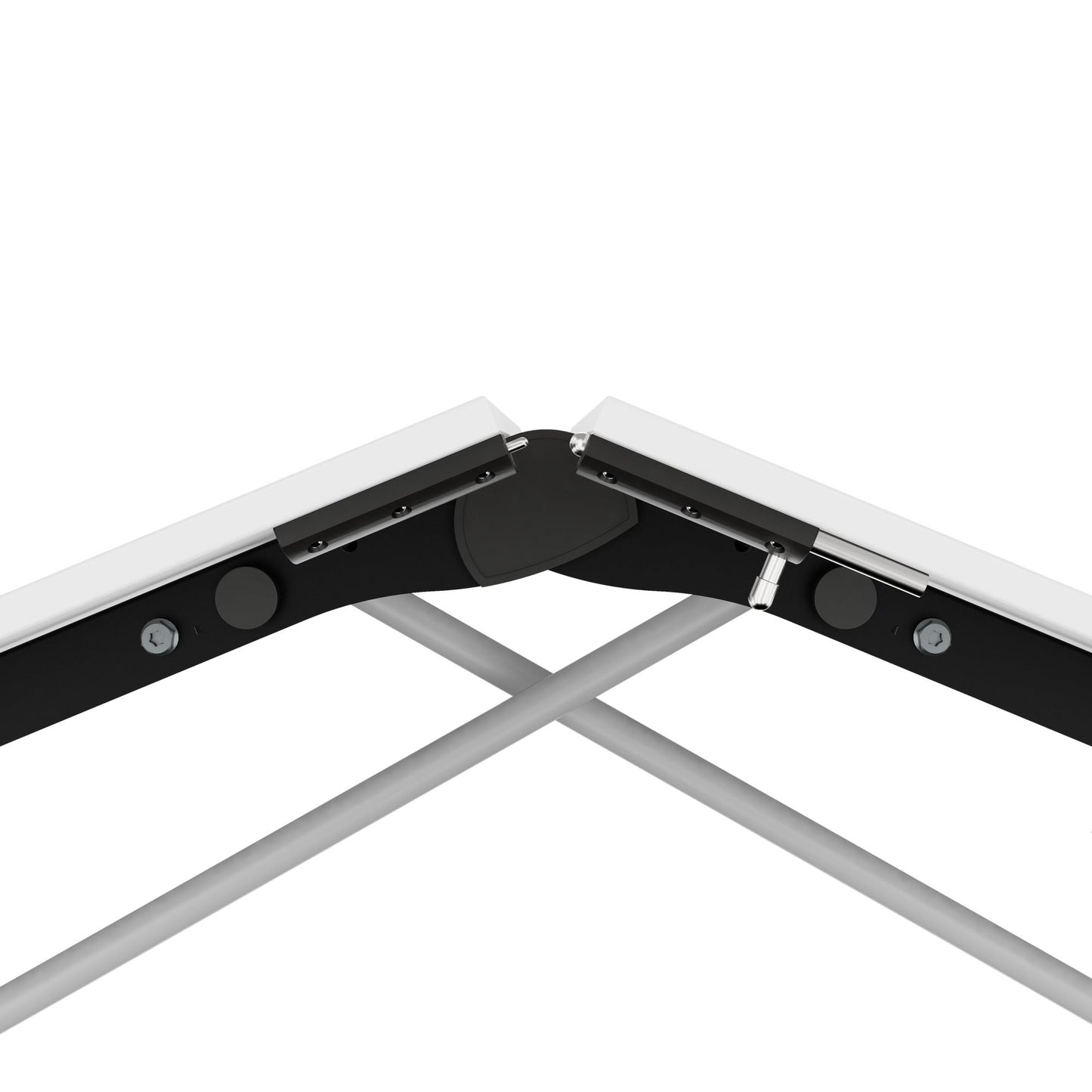 MARA - TIMMY LIBRO Table de conférence | forme bateau, 3200 x 1200 mm (10 - 14 personnes), roulante, pliable, blanc