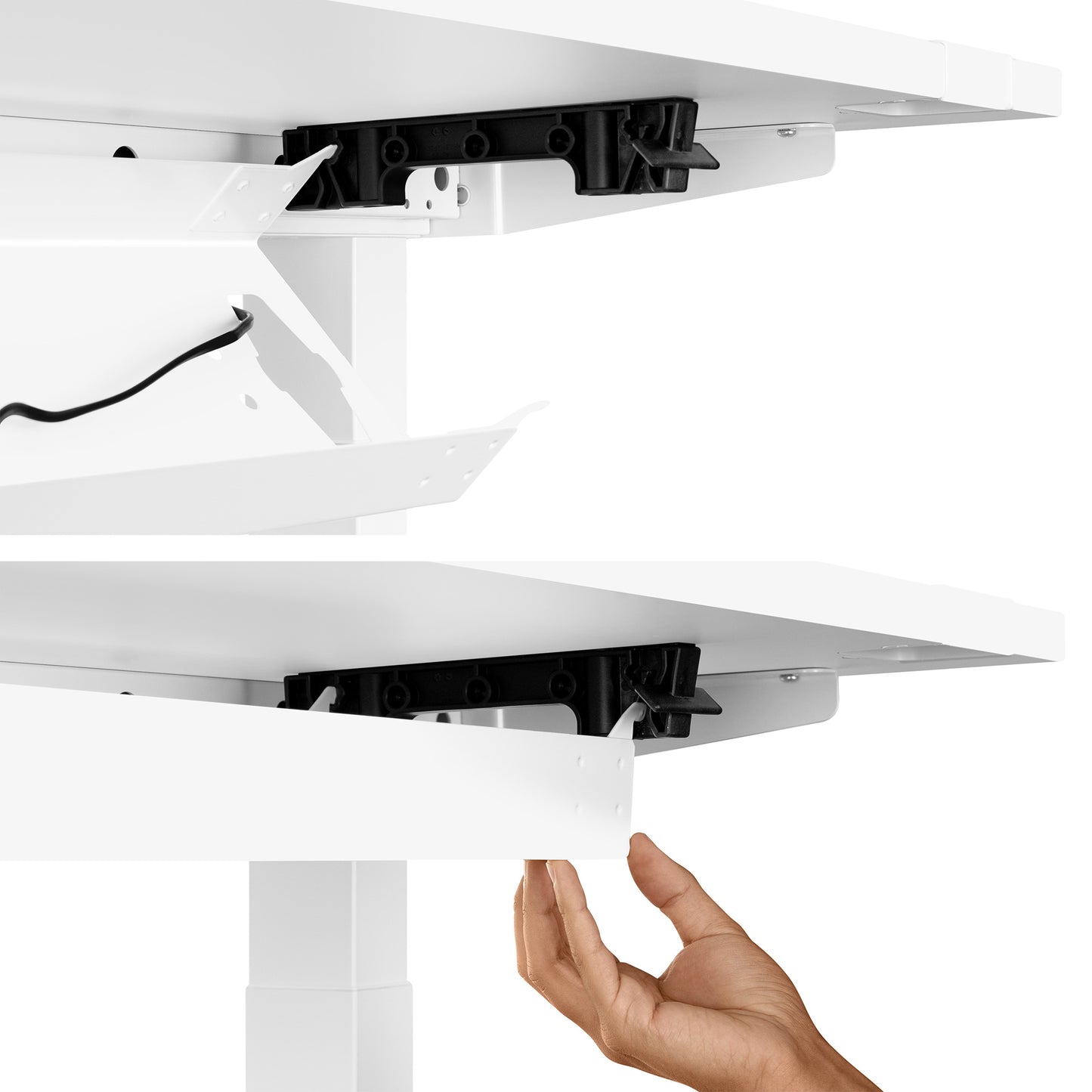 König + Neurath – Active T Motorschreibtisch | 1600 x 800 mm, elektrisch höhenverstellbar, elektrifiziert, Weiß