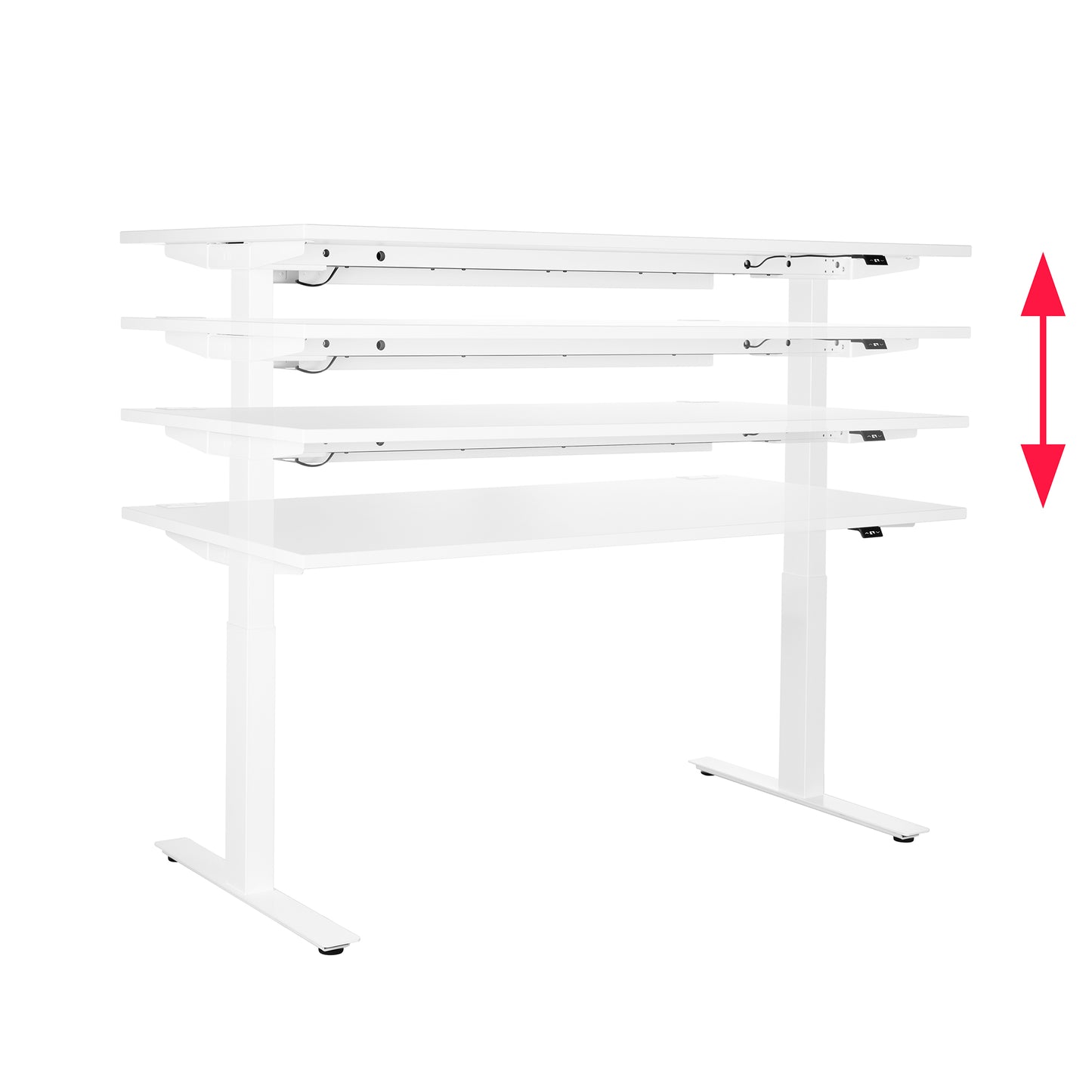 König + Neurath – Active T Motorschreibtisch | 1600 x 800 mm, elektrisch höhenverstellbar, elektrifiziert, Weiß
