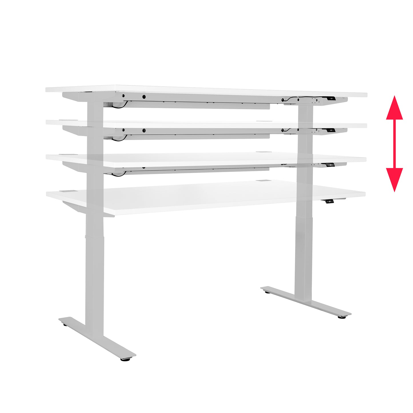 König + Neurath – Active T Motorschreibtisch | 1600 x 800 mm, elektrisch höhenverstellbar, elektrifiziert, Weiß