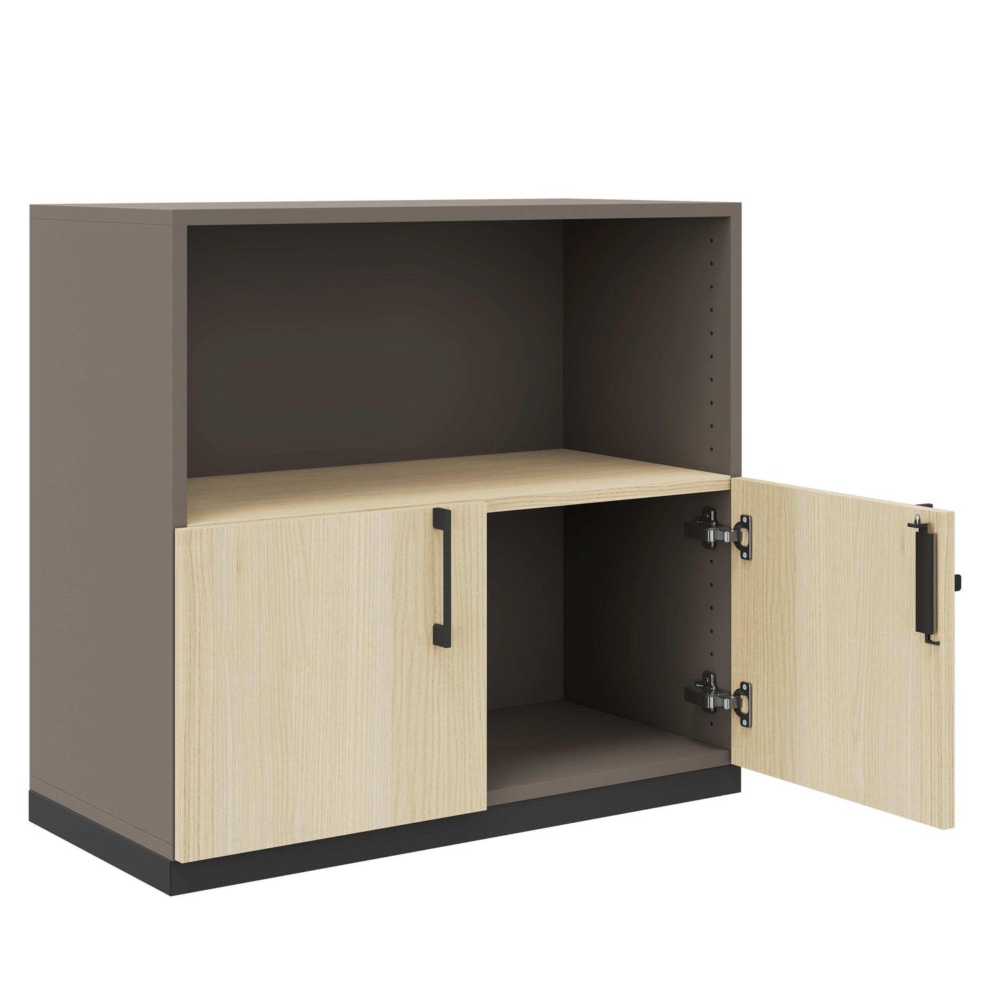CHOICE combination cabinet | 2 OH, 800 x 760 mm, cubanite gray / sand ash