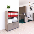 CHOICE Kombischrank | 3 OH, 800 x 1115 mm, Nordeiche grau / Cubanitgrau - 1 Thumbnail Image