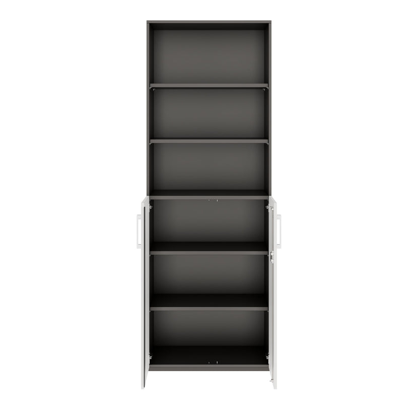 PRO Kombischrank | 6 OH, 800 x 2250 mm, Graphit / Weiß