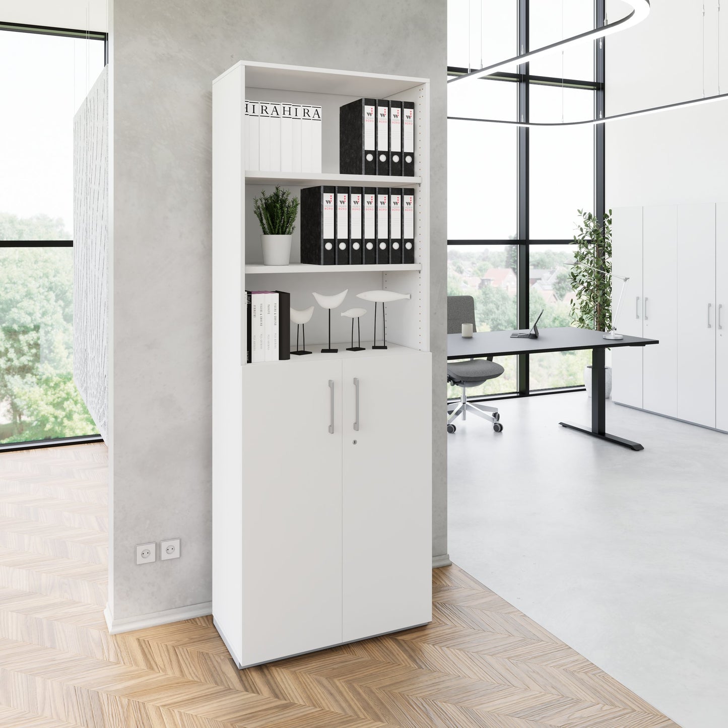PRO combination cabinet | 6 OH, 800 x 2250 mm, gray
