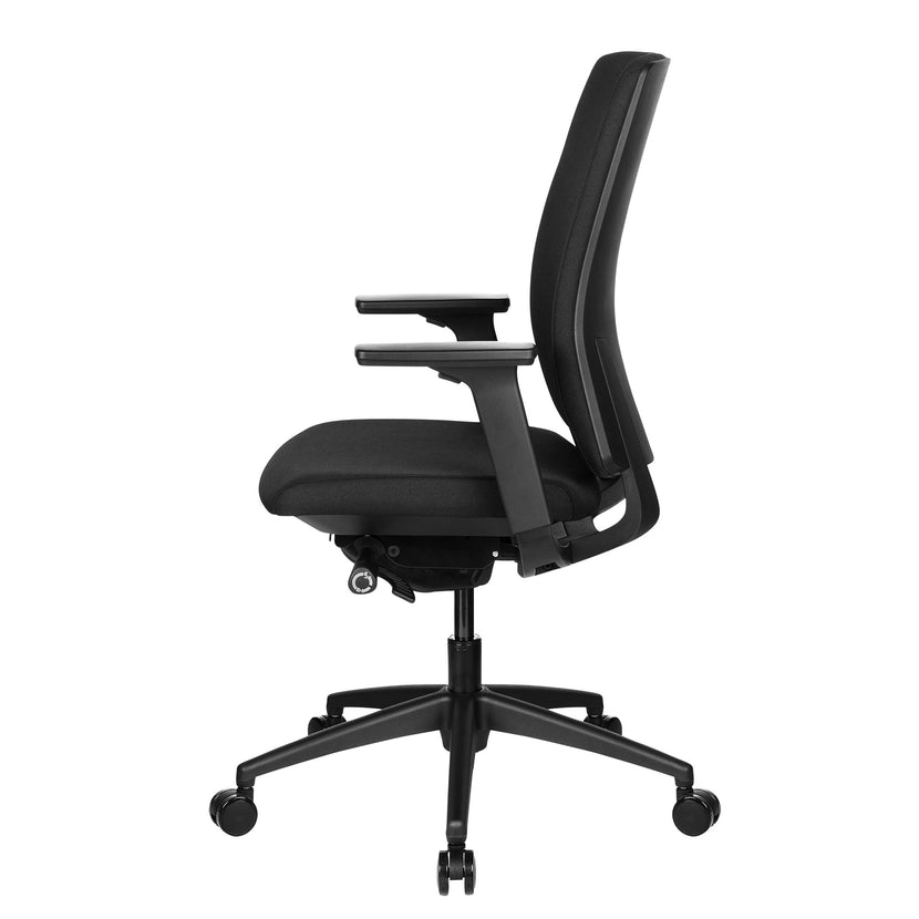 VIX B Chaise swinging de bureau | Pad complet | Accoudoirs 3D | Noir