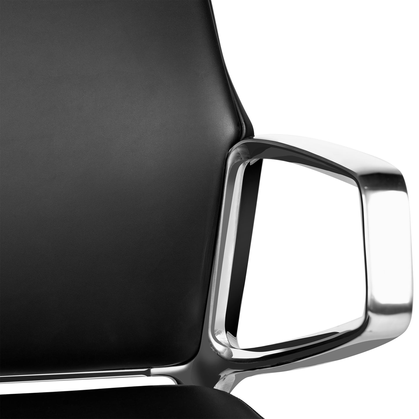 ARICO-E1 Konferenzstuhl | Drehbar, 4-Fuss-Aluminiumkreuz, Schwarz