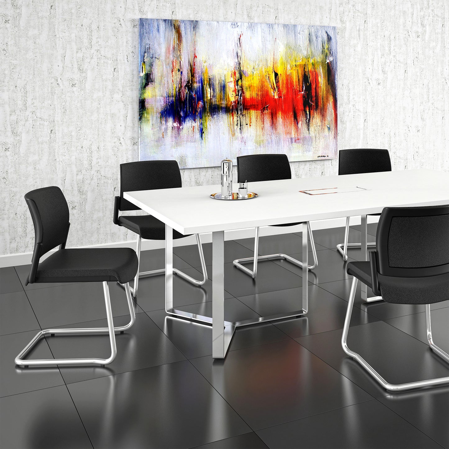 AURA conference chair | Cantilever chair, stackable, faux leather upholstery