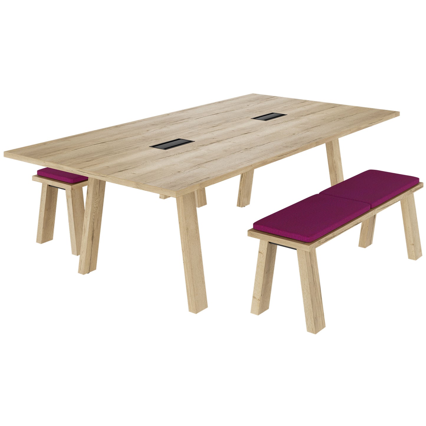 BRALCO TAKE OFF FARM Conference table | 1800 - 2760 mm (8 - 12 persons), cable flap optional, wild oak