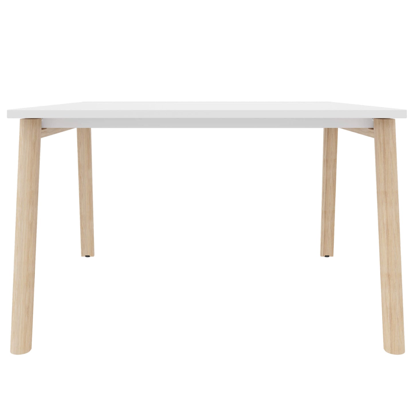 NOVA WOOD Table de conférence | Piètement en bois massif, 1200 x 1200 mm, blanc
