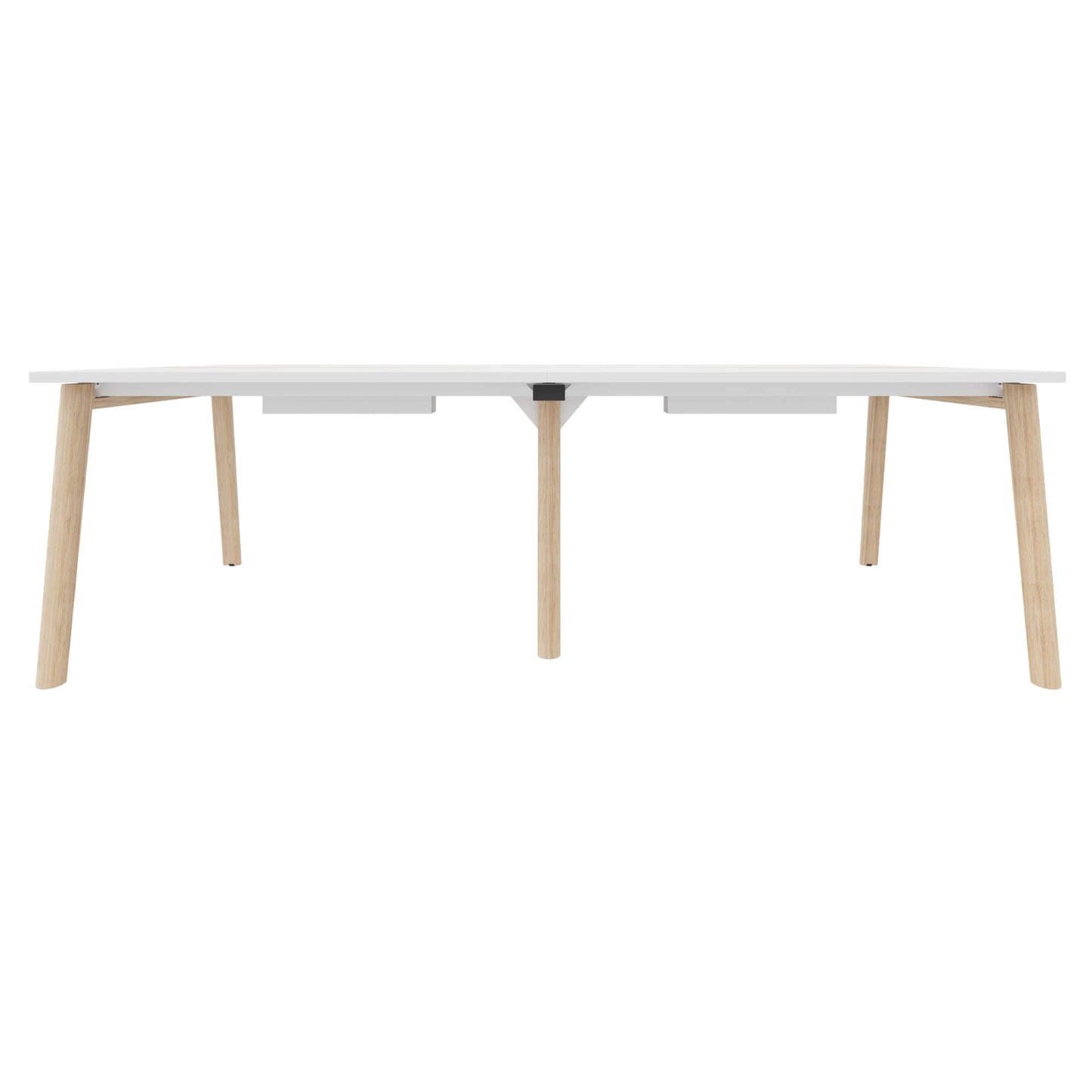 NOVA WOOD Tabella della conferenza | Fiame in legno elettrificato, in legno massiccio, 2400 x 1200 mm, bianco