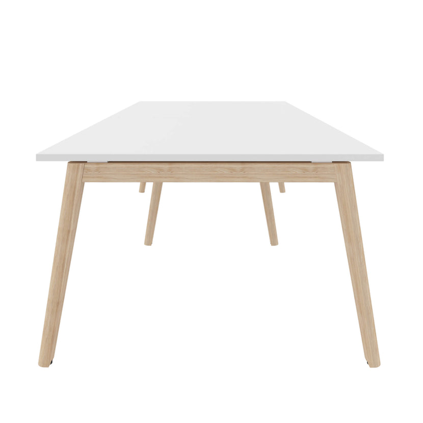 NOVA WOOD Konferenztisch | Massivholz-Gestell, 2800 x 1200 mm, Weiß