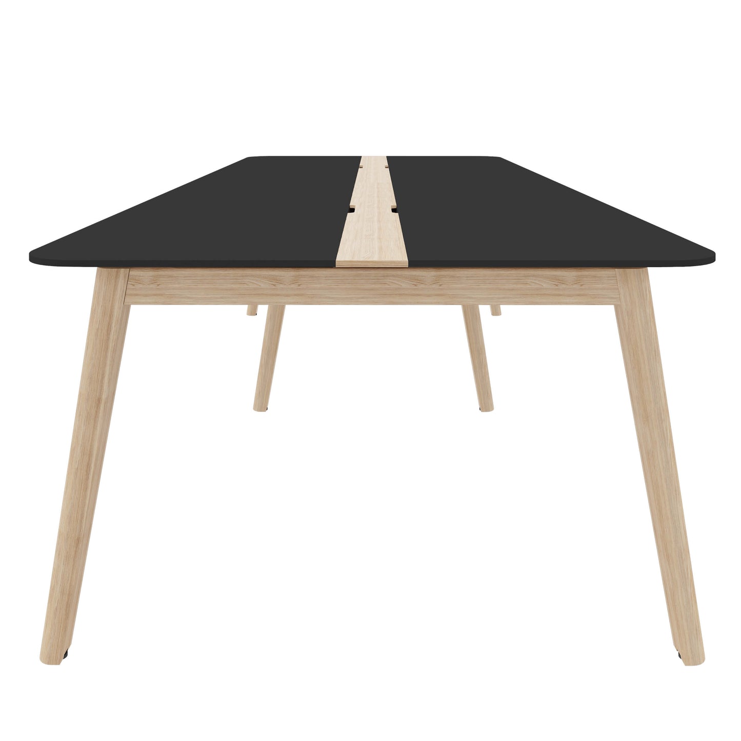 NOVA WOOD conference table | Electrified, solid wood frame, 2800 x 1200 mm, HPL FENIX Black