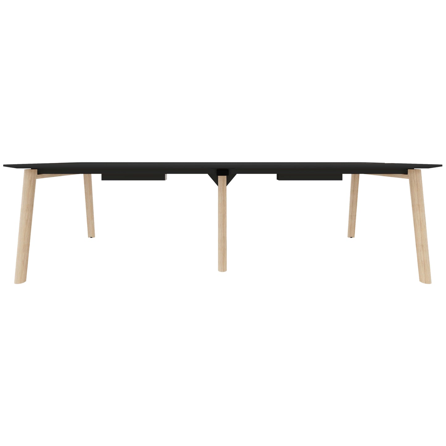 NOVA WOOD conference table | Electrified, solid wood frame, 2800 x 1200 mm, HPL FENIX Black