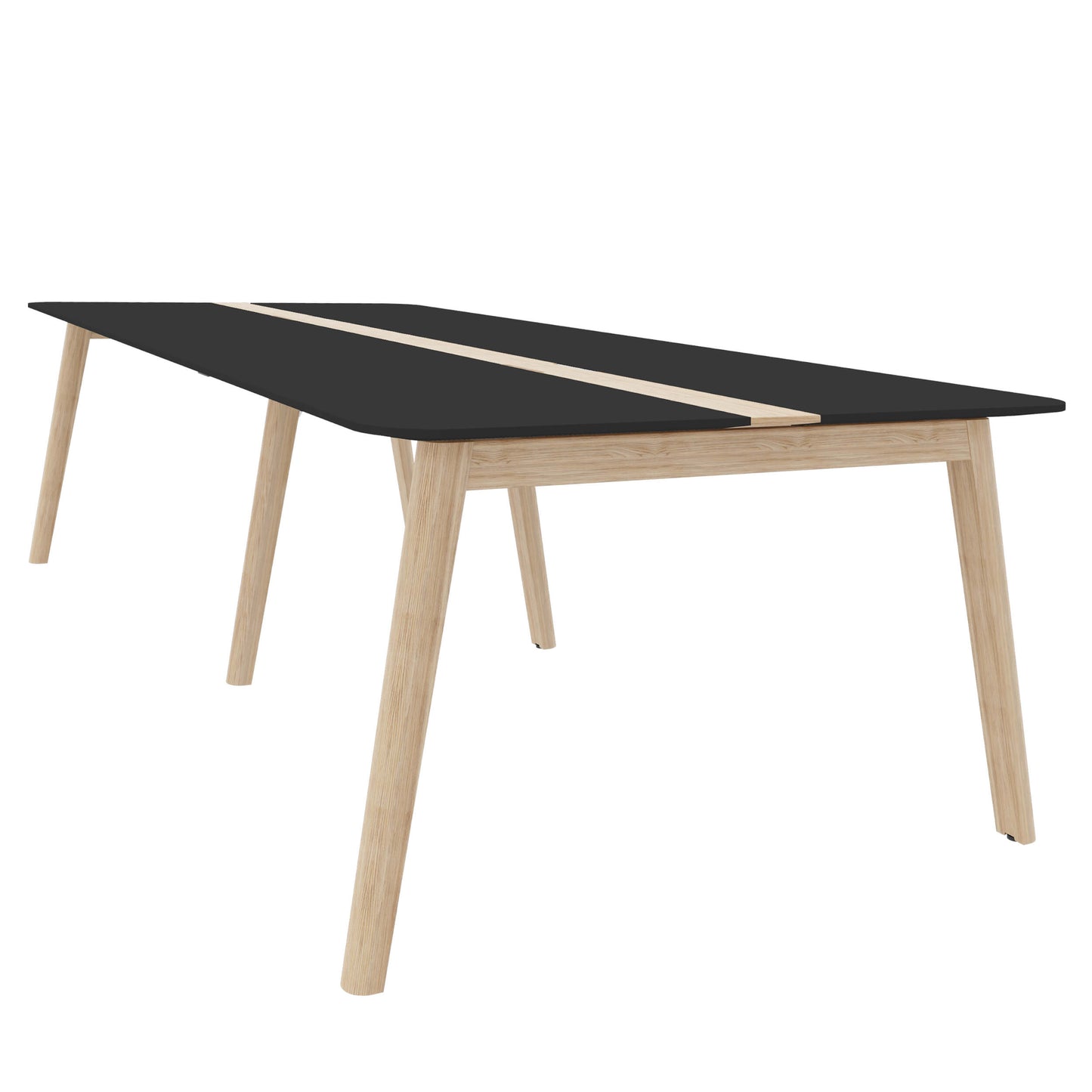 NOVA WOOD conference table | Electrified, solid wood frame, 2800 x 1200 mm, HPL FENIX Black