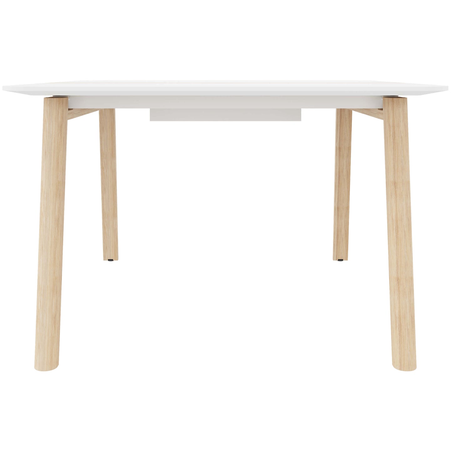 NOVA WOOD Tabella della conferenza | Fiame di legno elettrificato, in legno massiccio, 1200 x 1200 mm, HPL White