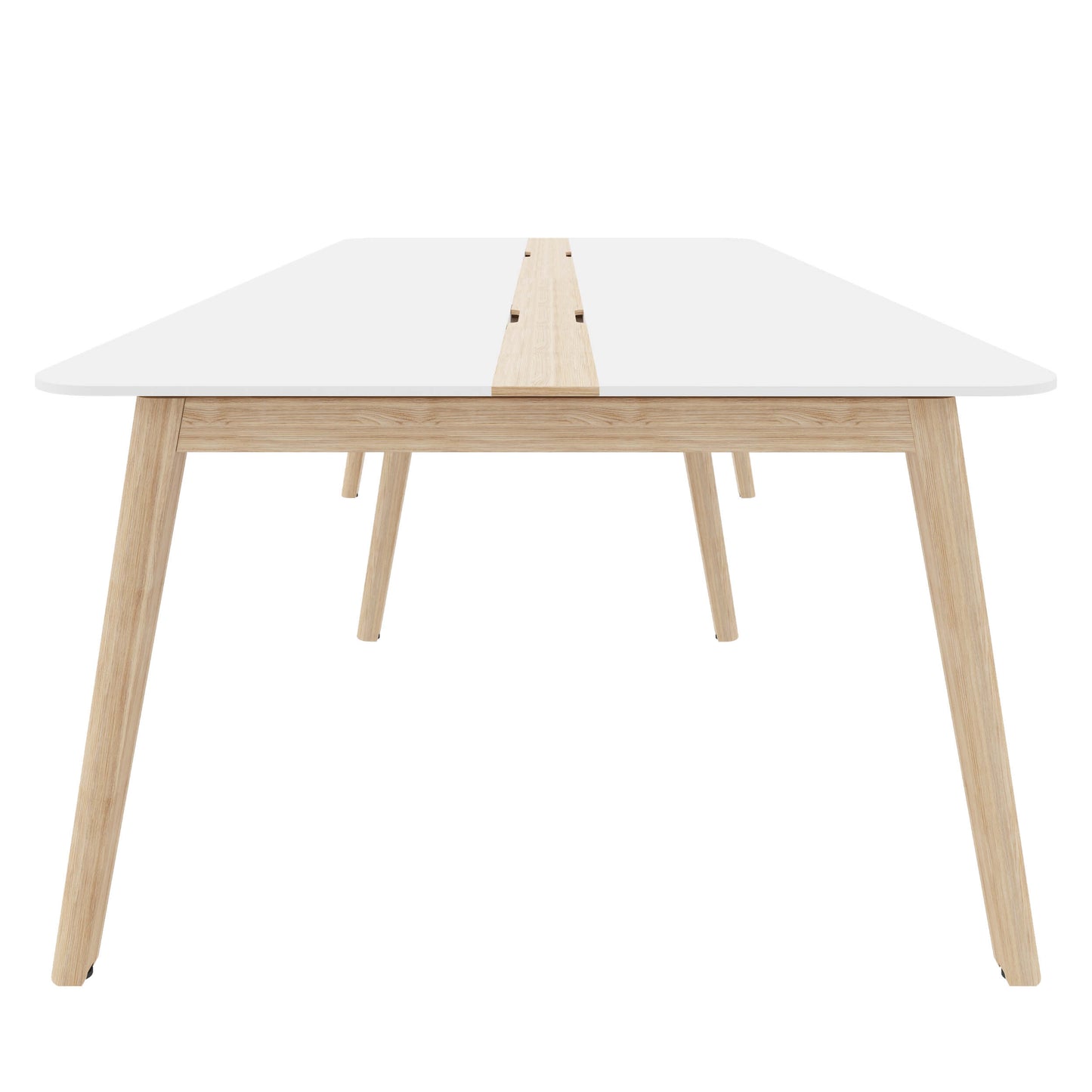NOVA WOOD Tabella della conferenza | Fiame di legno elettrificato, in legno massiccio, 2400 x 1200 mm, HPL White
