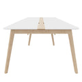 NOVA WOOD Conference table | Electrified, solid wood frame, 2800 x 1200 mm, HPL white - 2 Thumbnail Image