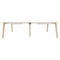 NOVA WOOD Conference table | Electrified, solid wood frame, 2800 x 1200 mm, HPL white - 7 Thumbnail Image