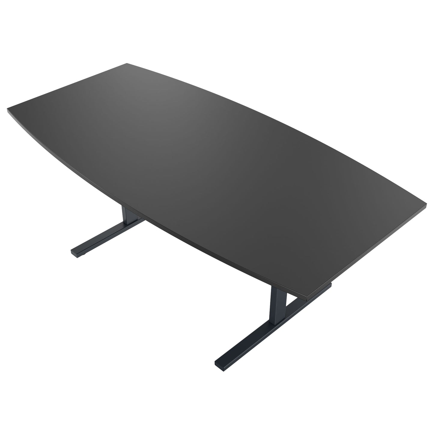 T-EASY Konferenztisch | Bootsform, 1800 - 2400 mm (6 - 10 Personen), Kabelklappe optional, Anthrazit