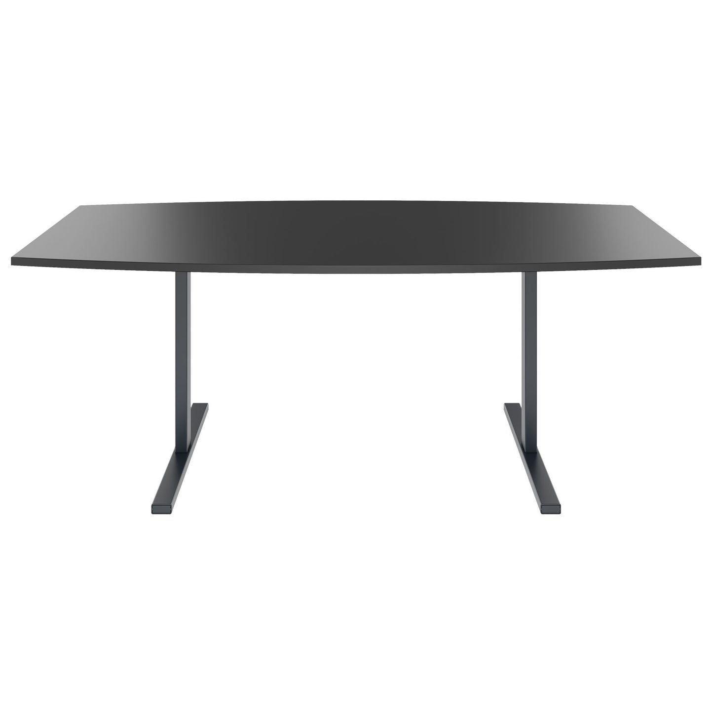T-EASY Konferenztisch | Bootsform, 1800 - 2400 mm (6 - 10 Personen), Kabelklappe optional, Anthrazit