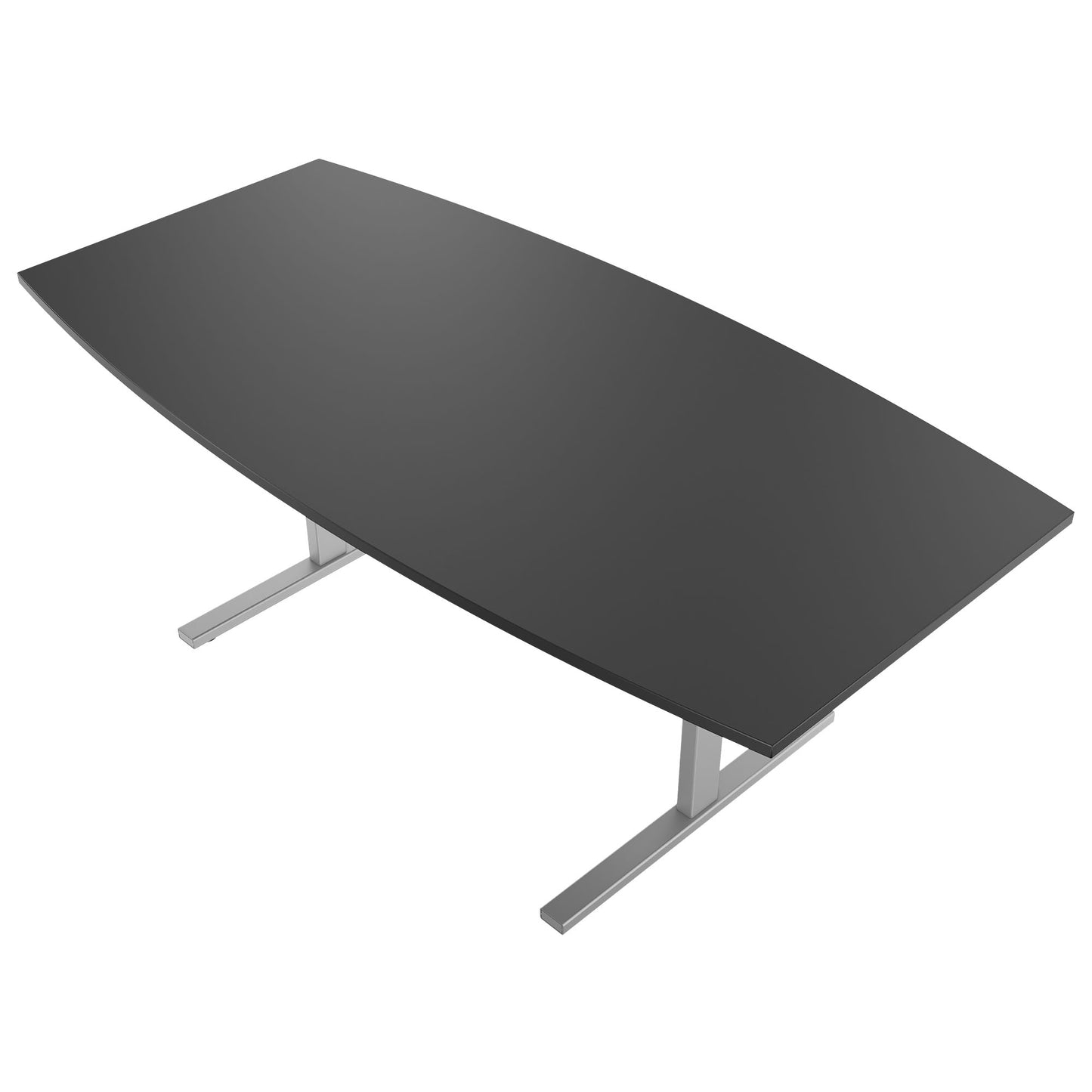 T-EASY Konferenztisch | Bootsform, 1800 - 2400 mm (6 - 10 Personen), Kabelklappe optional, Anthrazit