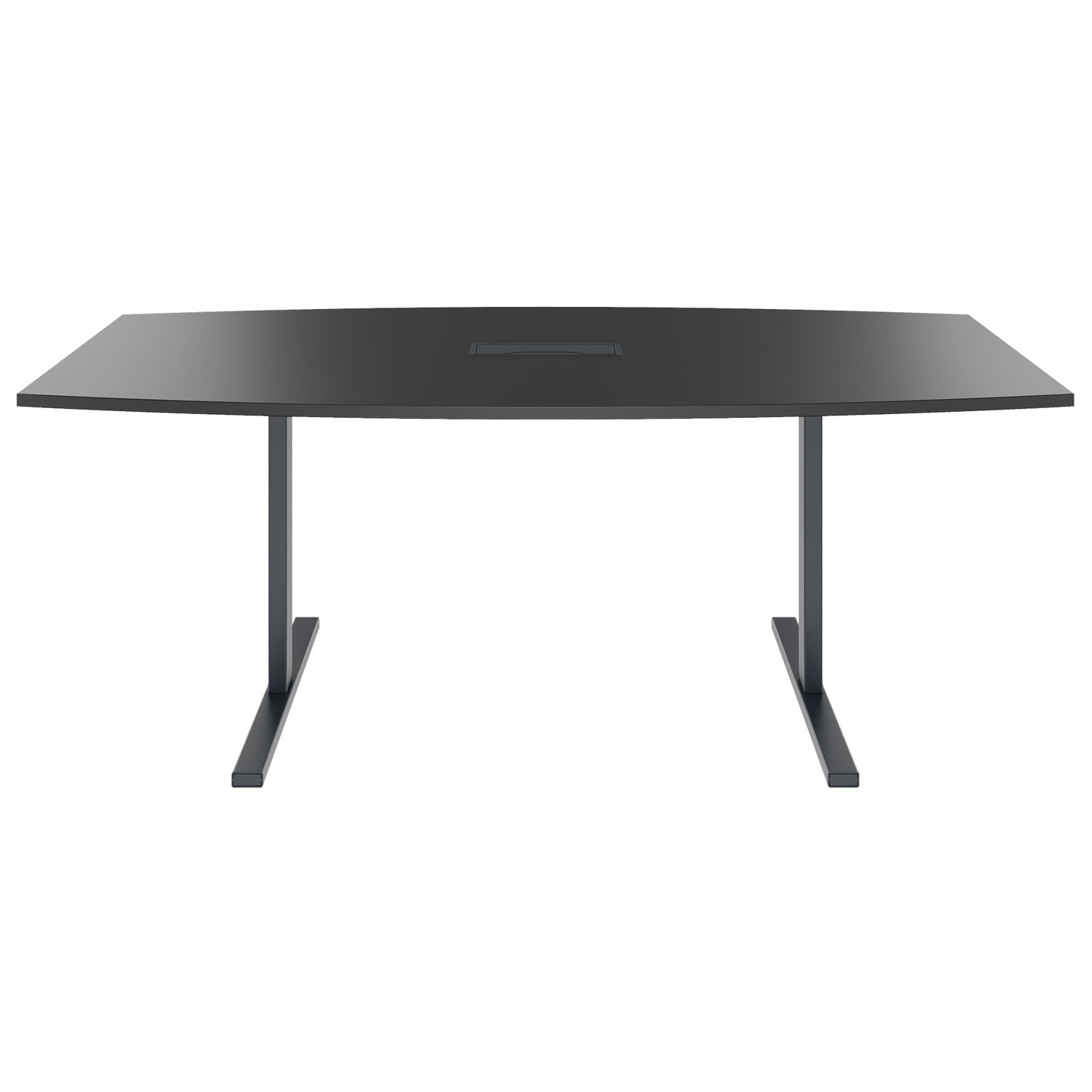 T-EASY Konferenztisch | Bootsform, 1800 - 2400 mm (6 - 10 Personen), Kabelklappe optional, Anthrazit