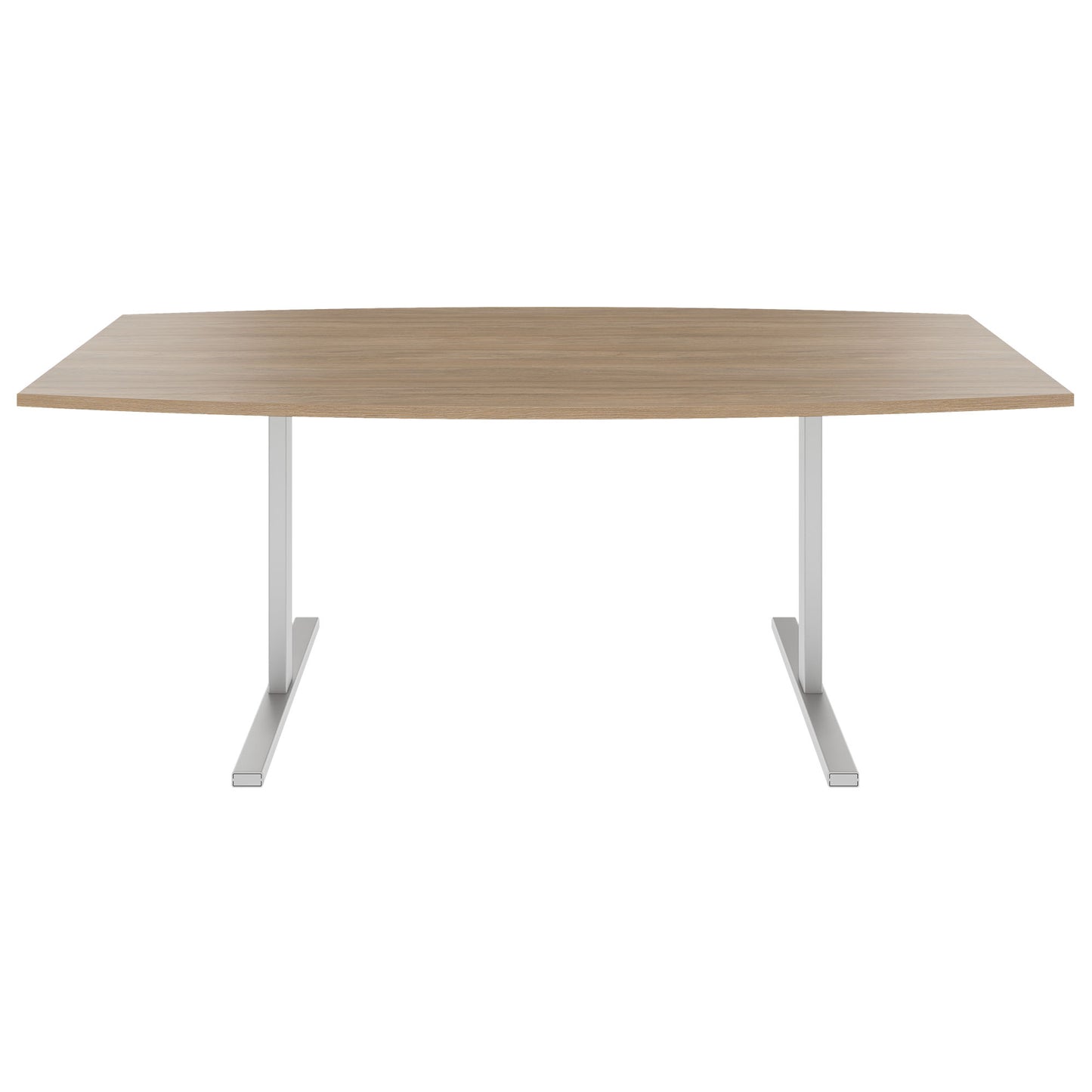 T-EASY conference table | boat shape, 1800 - 2400 mm (6 - 10 persons), cable flap optional, amber oak