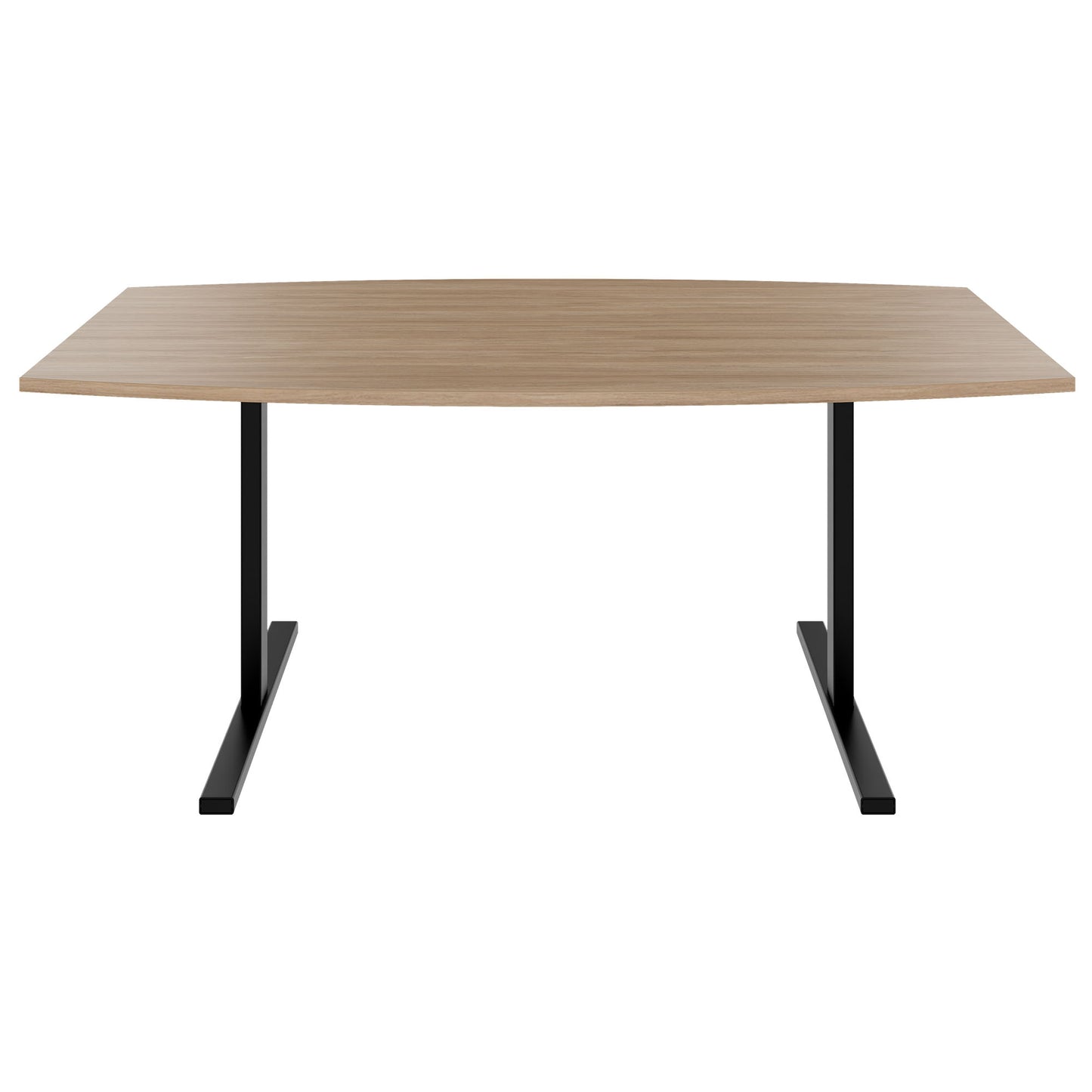 T-EASY conference table | boat shape, 1800 - 2400 mm (6 - 10 persons), cable flap optional, amber oak