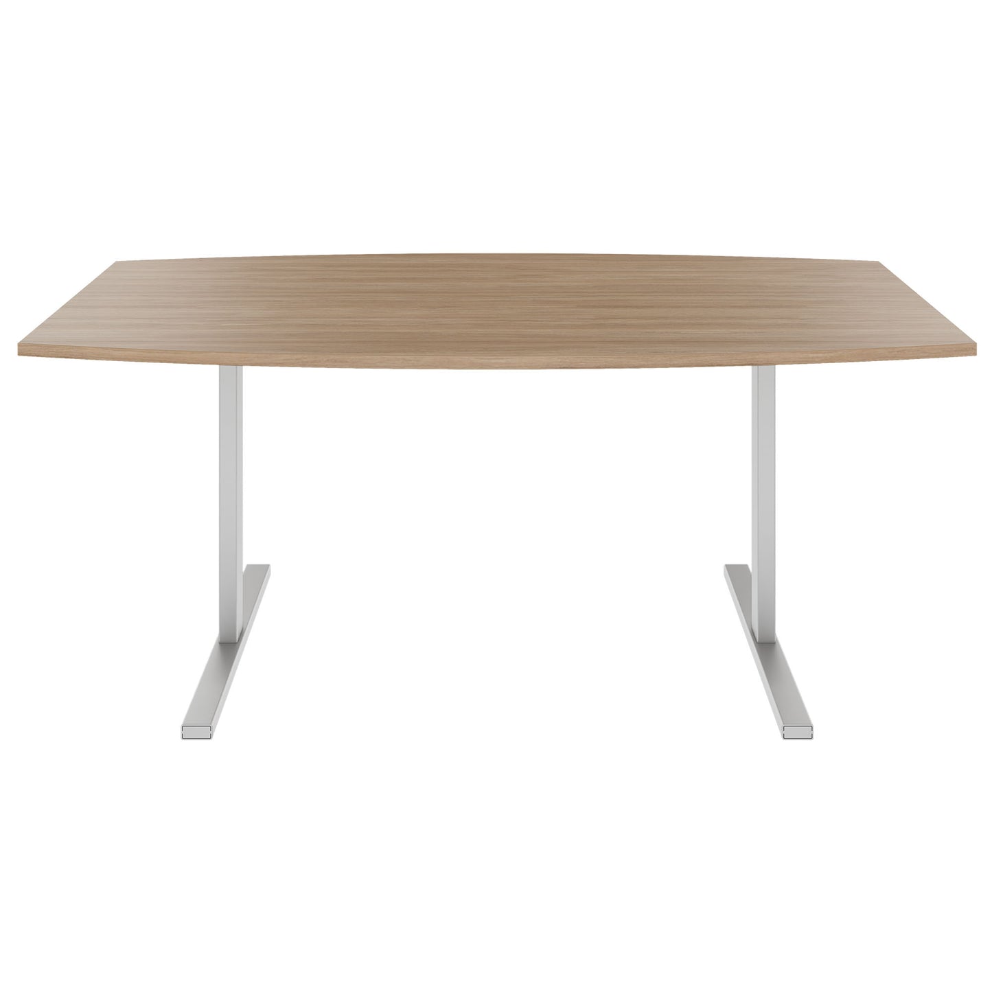 T-EASY conference table | boat shape, 1800 - 2400 mm (6 - 10 persons), cable flap optional, amber oak