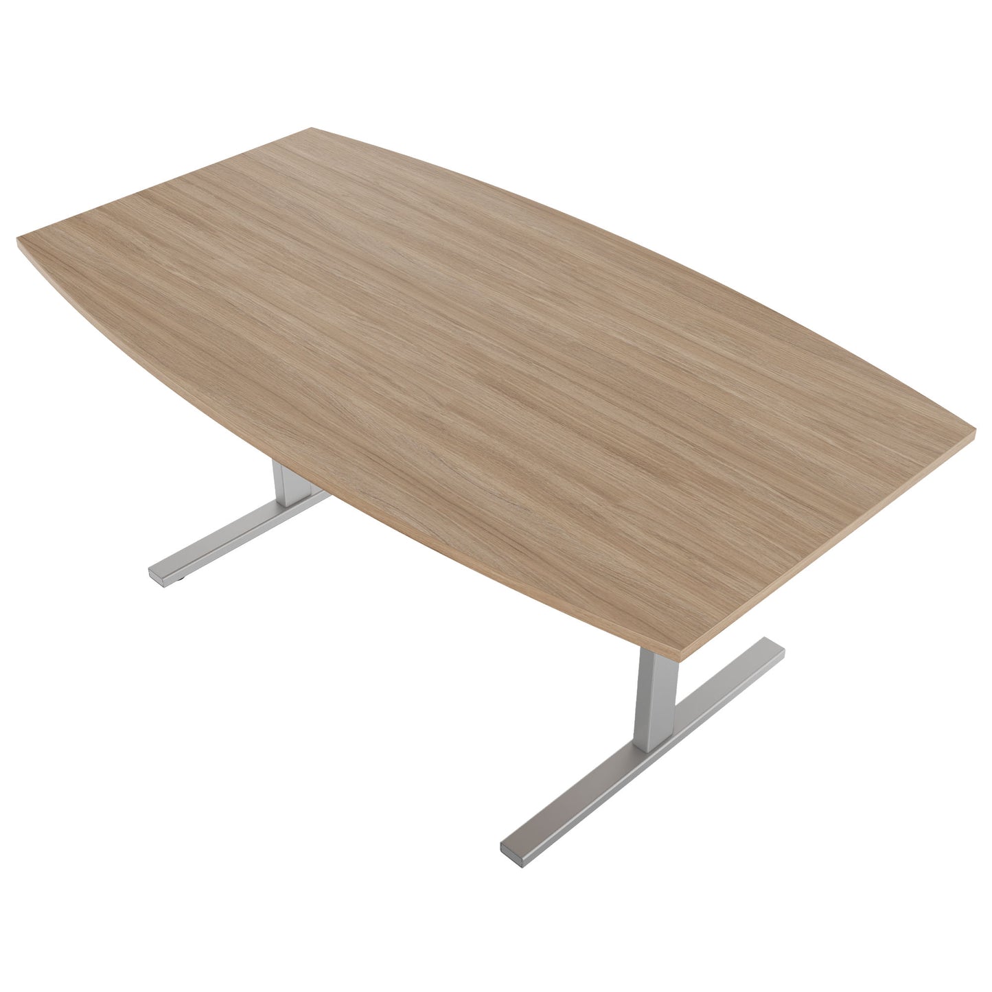 T-EASY conference table | boat shape, 1800 - 2400 mm (6 - 10 persons), cable flap optional, amber oak