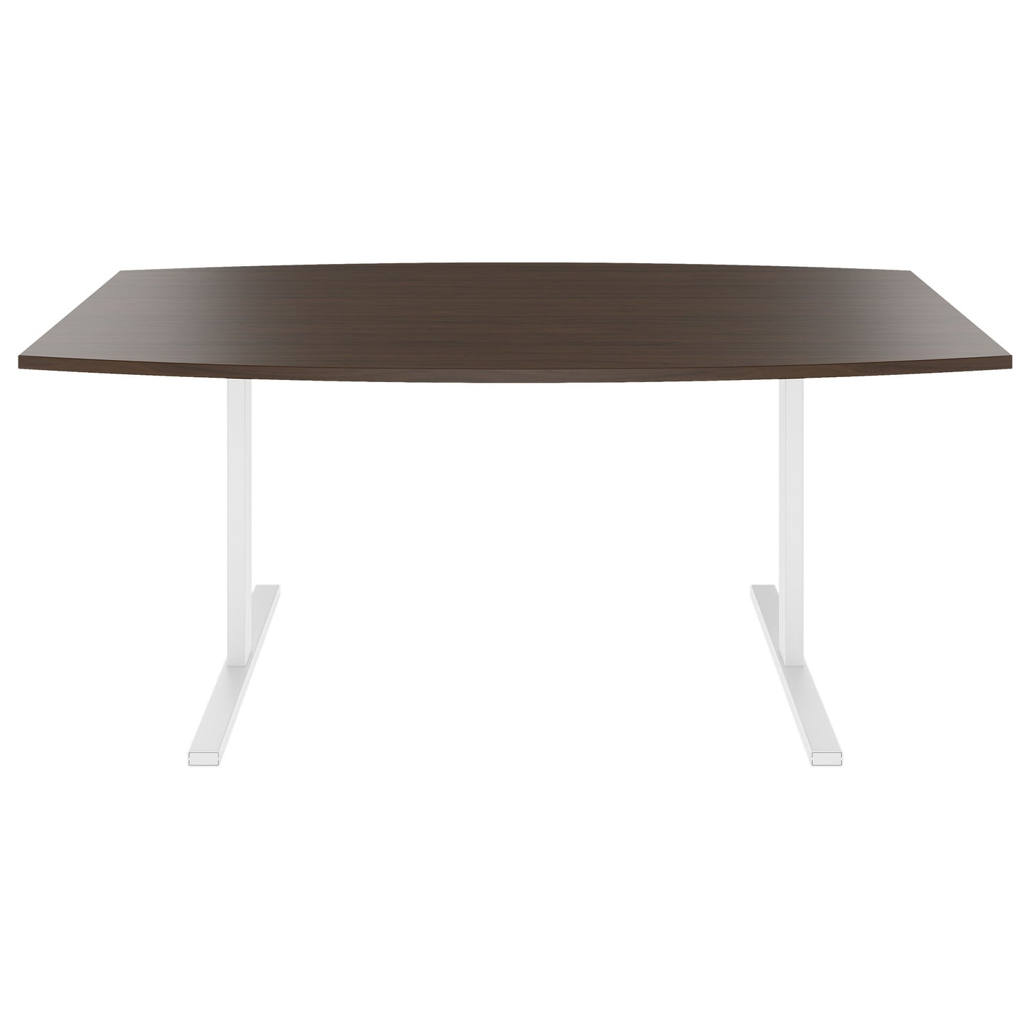 T-EASY conference table | boat shape, 1800 - 2400 mm (6 - 10 persons), cable flap optional, walnut