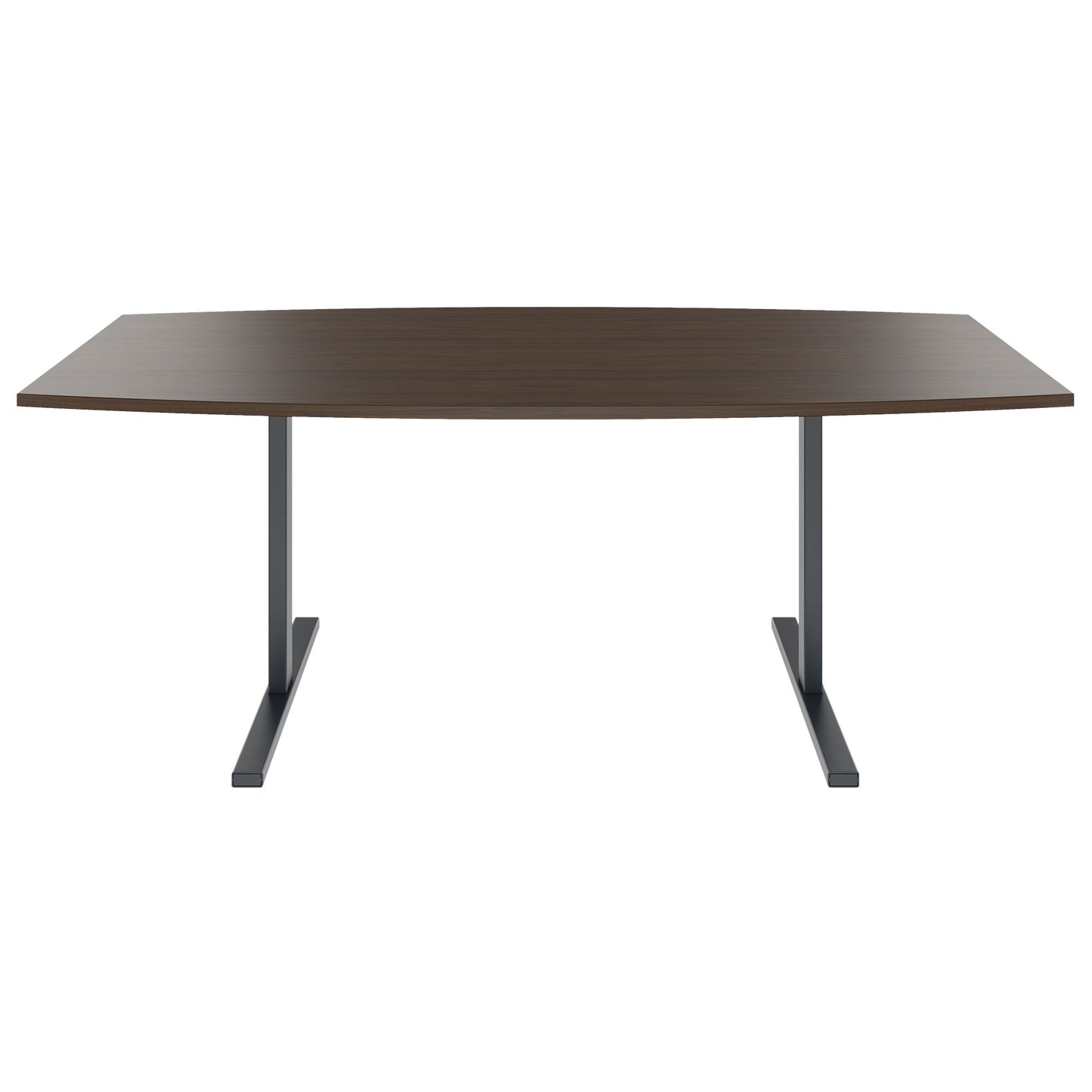 T-EASY conference table | boat shape, 1800 - 2400 mm (6 - 10 persons), cable flap optional, walnut