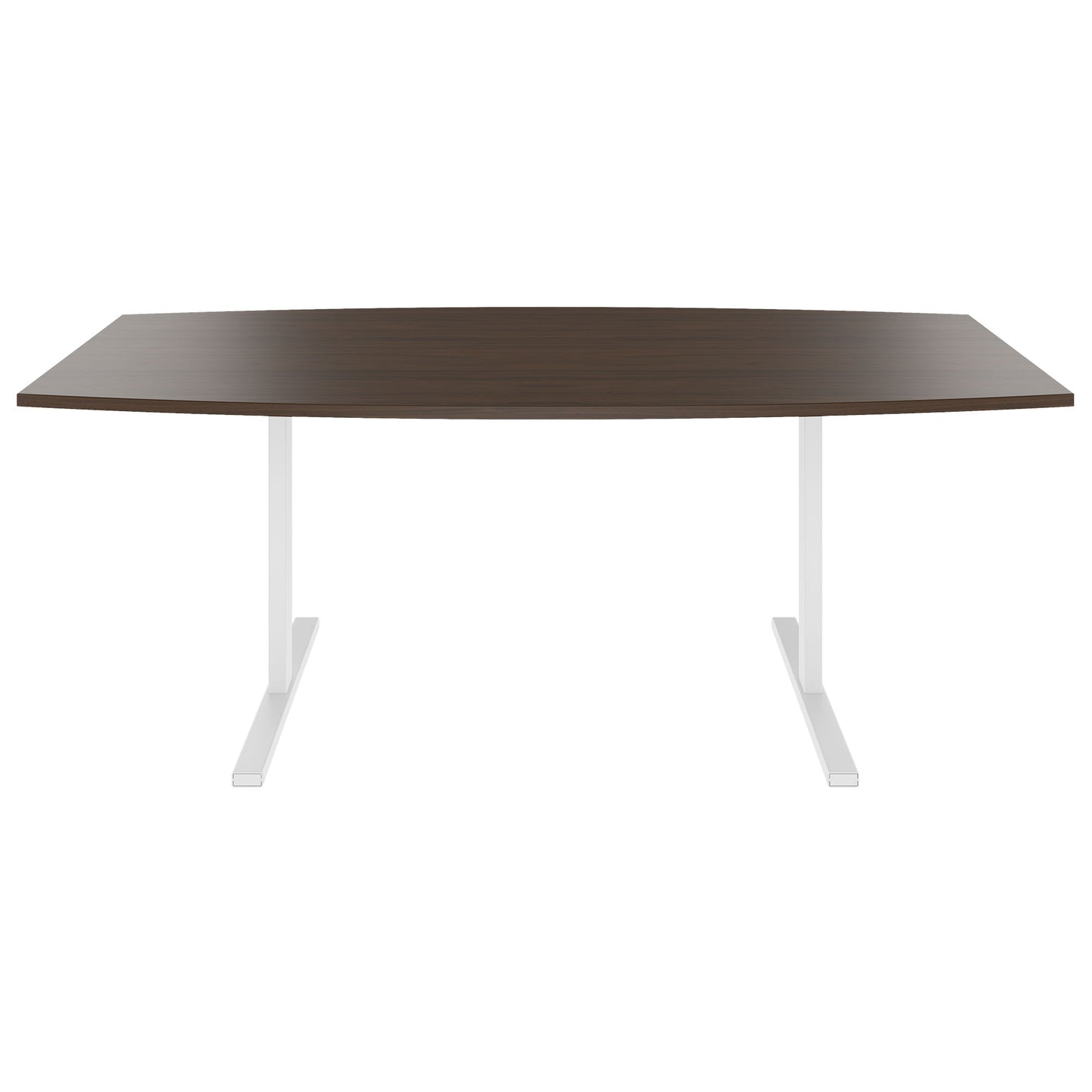T-EASY conference table | boat shape, 1800 - 2400 mm (6 - 10 persons), cable flap optional, walnut