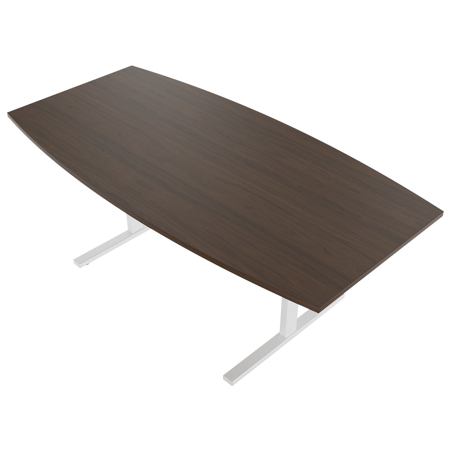 T-EASY conference table | boat shape, 1800 - 2400 mm (6 - 10 persons), cable flap optional, walnut