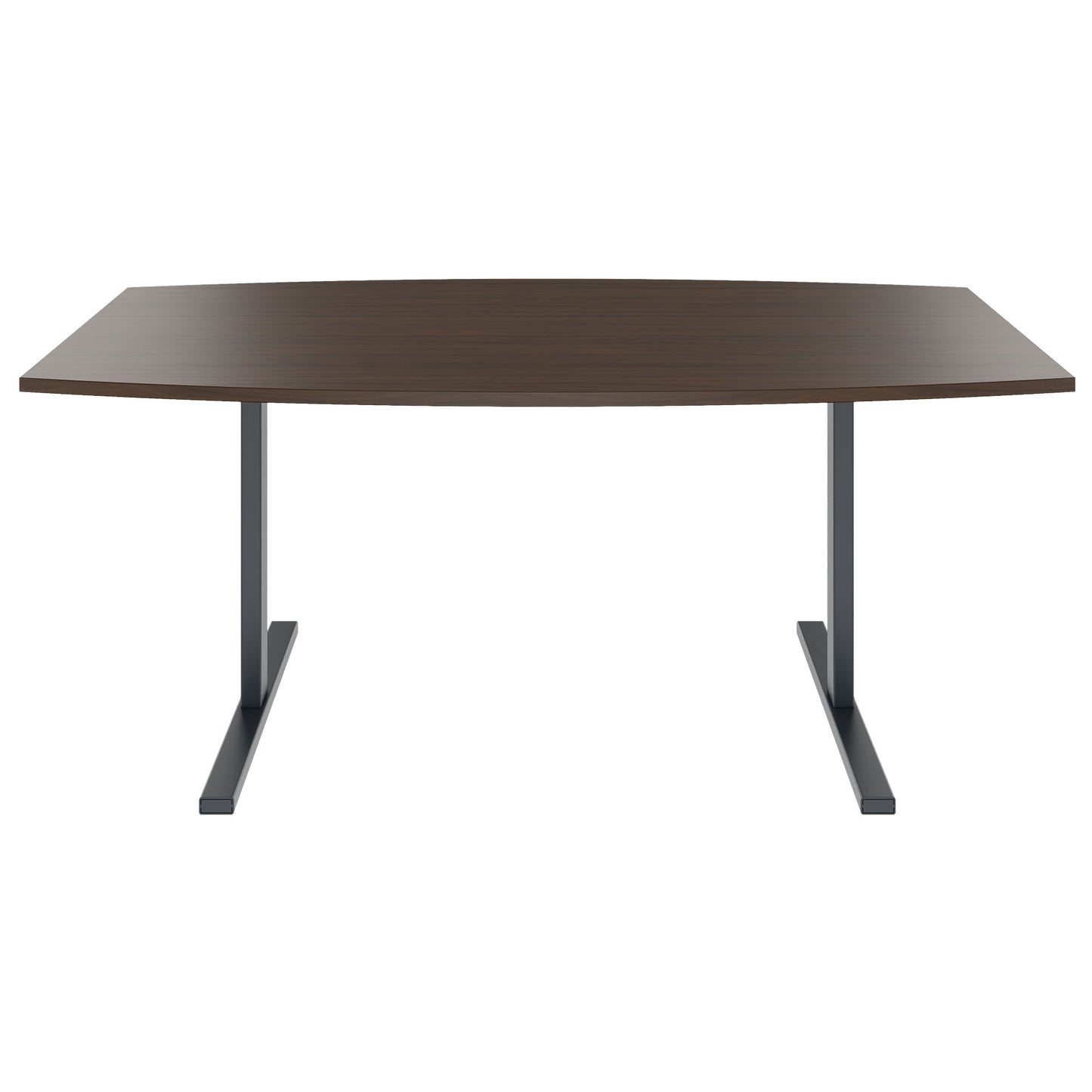 T-EASY conference table | boat shape, 1800 - 2400 mm (6 - 10 persons), cable flap optional, walnut