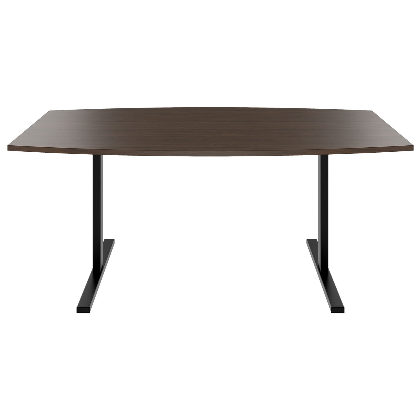 T-EASY conference table | boat shape, 1800 - 2400 mm (6 - 10 persons), cable flap optional, walnut