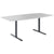 T-EASY conference table | boat shape, 1800 - 2400 mm (6 - 10 people), pearl grey