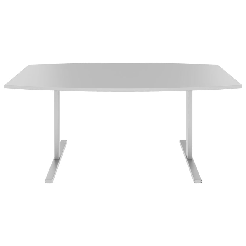 T-EASY conference table | boat shape, 1800 - 2400 mm (6 - 10 people), pearl grey
