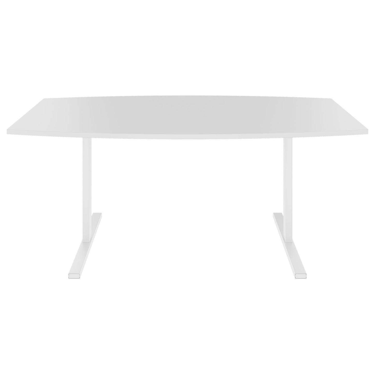 T-EASY conference table | boat shape, 1800 - 2400 mm (6 - 10 people), cable flap optional, white