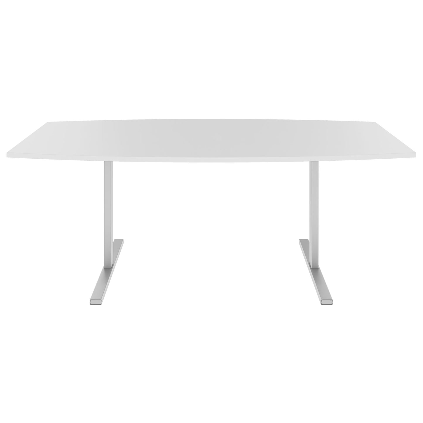T-EASY conference table | boat shape, 1800 - 2400 mm (6 - 10 people), cable flap optional, white