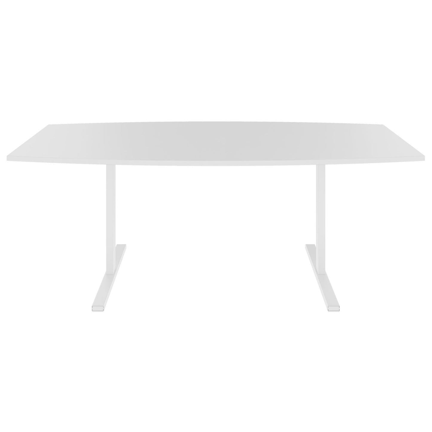 T-EASY conference table | boat shape, 1800 - 2400 mm (6 - 10 people), cable flap optional, white