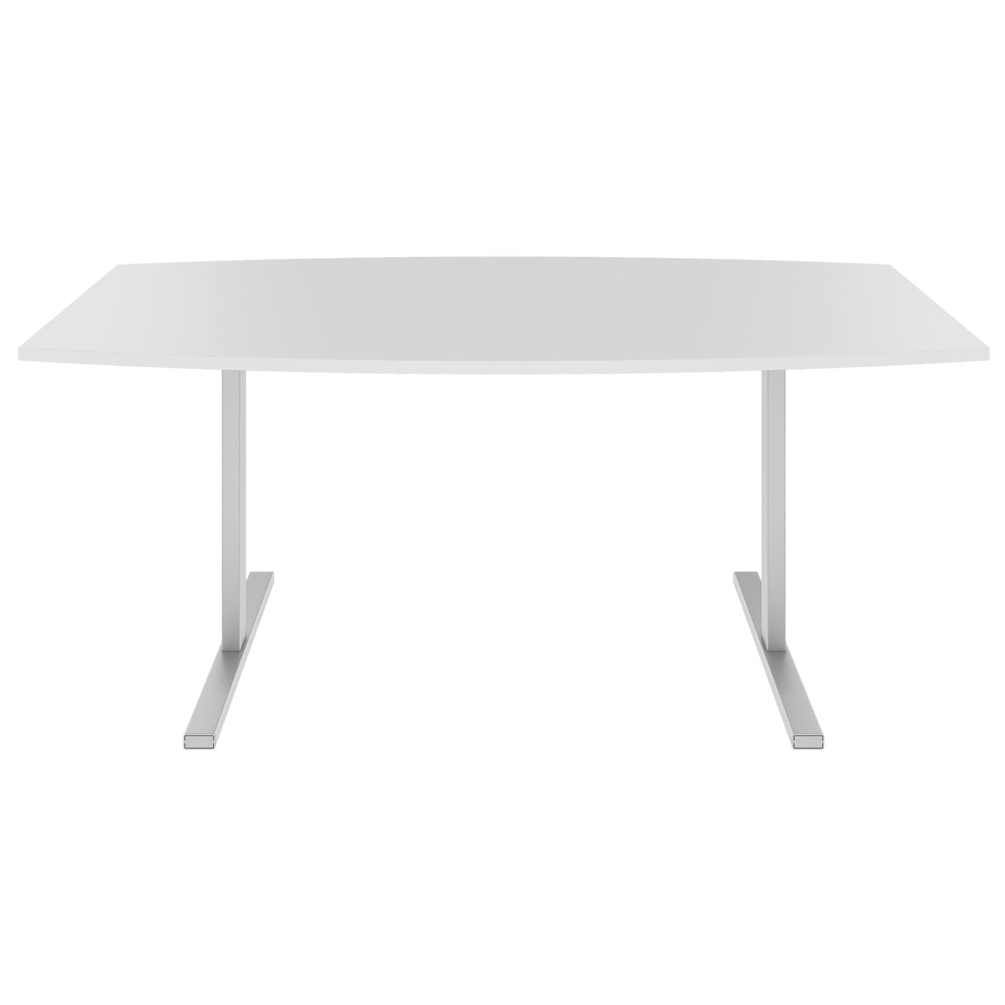 T-EASY conference table | boat shape, 1800 - 2400 mm (6 - 10 people), cable flap optional, white