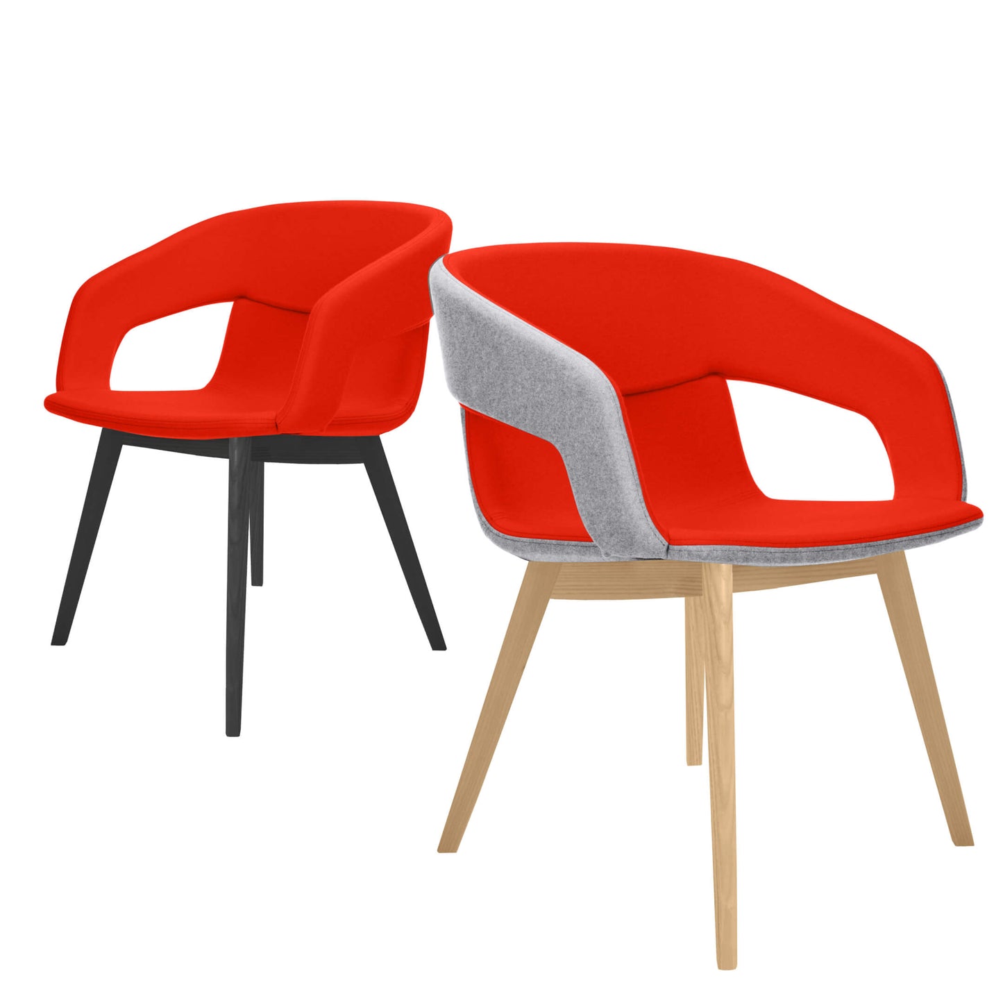 TWIST&SIT Lounge-Sessel | Massivholz-Gestell, Wollbezug VELITO