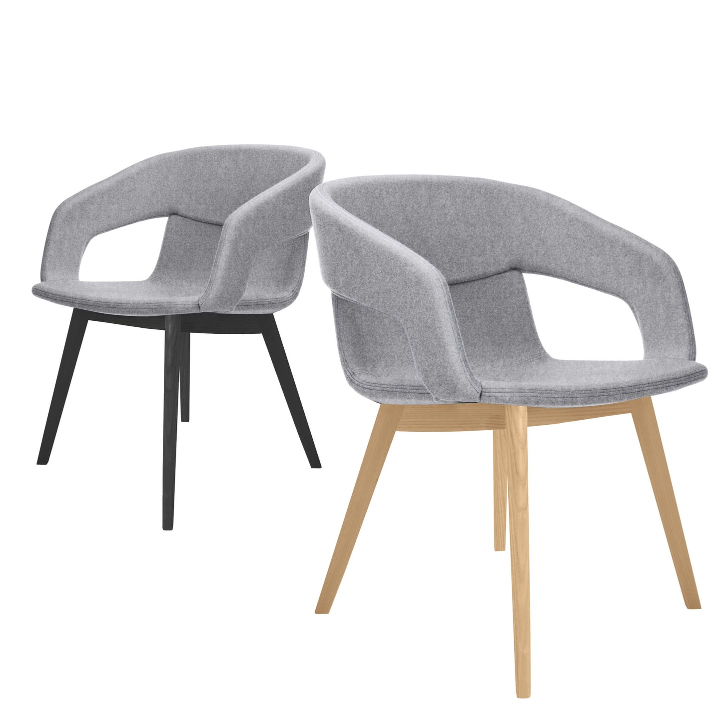 TWIST&SIT Lounge-Sessel | Massivholz-Gestell, Wollbezug VELITO