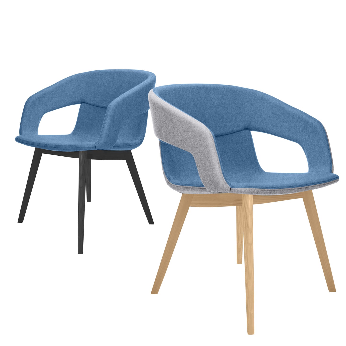 TWIST&SIT Lounge-Sessel | Massivholz-Gestell, Wollbezug VELITO