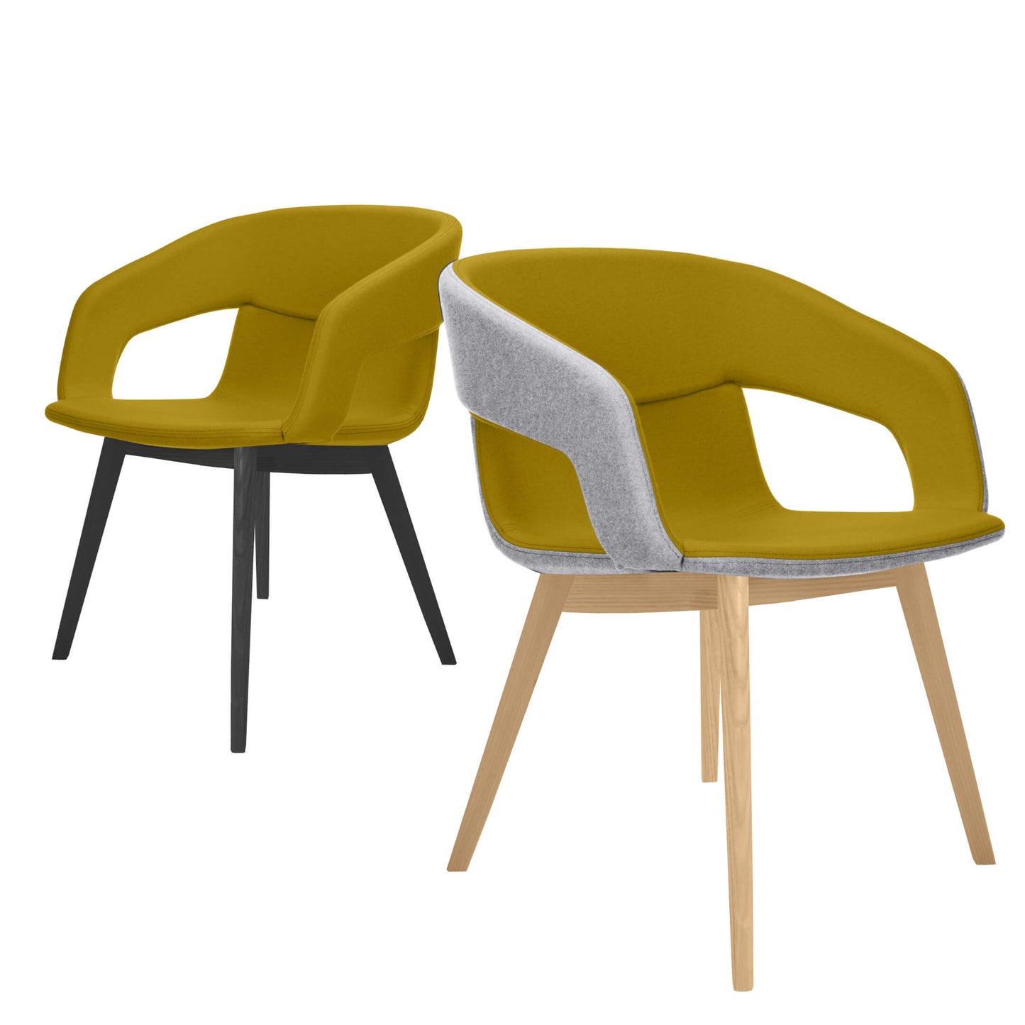 TWIST&SIT Lounge-Sessel | Massivholz-Gestell, Wollbezug VELITO